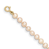 14k 3-4mm Pink Near Round Freshwater Cultured Pearl Necklace-WBC-XF505-12
