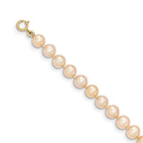14k 5-6mm Pink Near Round Freshwater Cultured Pearl Necklace-WBC-XF507-16