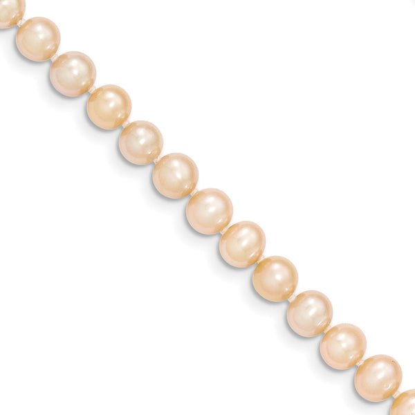14k 5-6mm Pink Near Round Freshwater Cultured Pearl Necklace-WBC-XF507-14