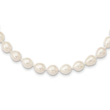 14k 7-8mm White Rice Freshwater Cultured Pearl Necklace-WBC-XF525-18