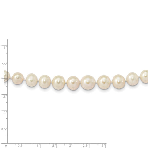 14k 7-11mm White Freshwater Cultured Pearl Graduated Necklace-WBC-XF533-18