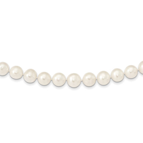 14k 11-12mm White Near Round Freshwater Cultured Pearl Necklace-WBC-XF550-18