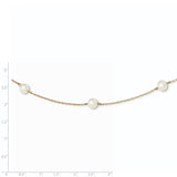 14K 7-8mm White Near Round Freshwater Cultured Pearl 7-Station Necklace-WBC-XF554-18