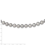 14k White Gold 11-12mm Grey Near Round Freshwater Cultured Pearl Necklace-WBC-XF575-18