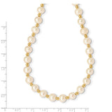 14K 6-7mm White Near Round FW Cultured Pearl Bead Necklace-WBC-XF740-18