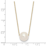 14K 10-11mm Round White FWC Pearl Rope Necklace-WBC-XF770-17