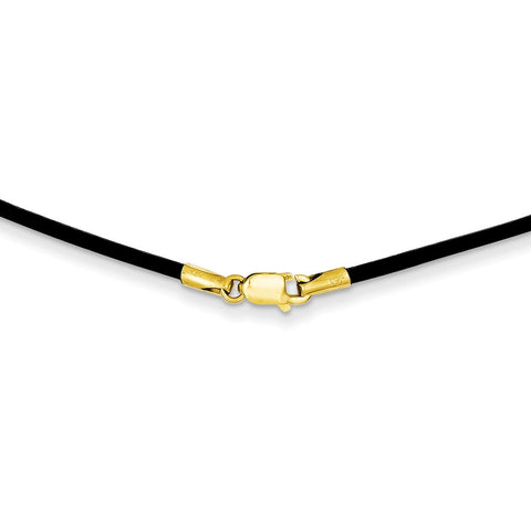 14k 1.5mm 20in Black Leather Cord Necklace-WBC-XG250-20
