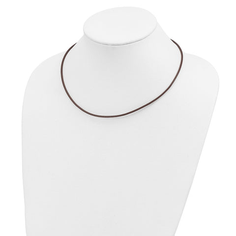 14k 2mm 18in Brown Leather Cord Necklace-WBC-XG262-18