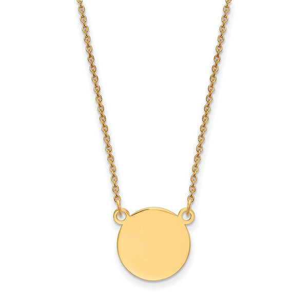 14k Plain .027 Gauge Circular Engravable Disc 18in Necklace-WBC-XM623/27-18