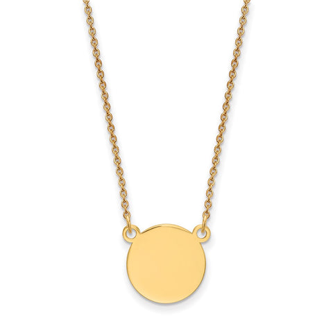 14k Plain .018 Gauge Circular Engravable Disc 18in Necklace-WBC-XM623/18-18