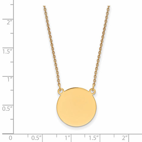 14k Plain .027 Gauge Circular Engravable Disc 18in Necklace-WBC-XM624/27-18