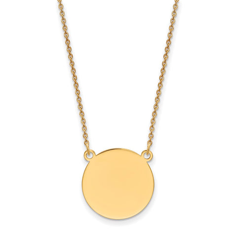 14k Plain .027 Gauge Circular Engravable Disc 18in Necklace-WBC-XM624/27-18
