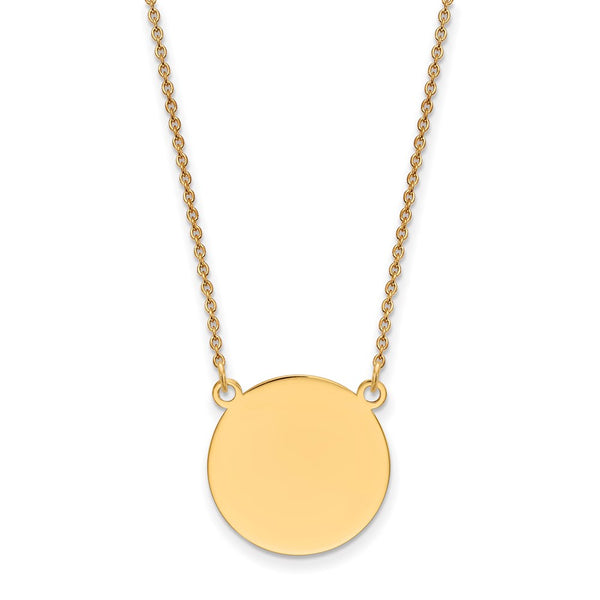 14k Plain .018 Gauge Circular Engravable Disc 18in Necklace-WBC-XM624/18-18
