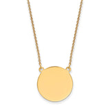 14k Plain .027 Gauge Circular Engravable Disc 18in Necklace-WBC-XM625/27-18