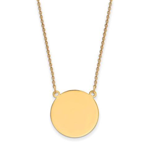 14k Plain .027 Gauge Circular Engravable Disc 18in Necklace-WBC-XM625/27-18