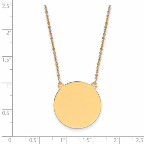 14k Plain .018 Gauge Circular Engravable Disc 18in Necklace-WBC-XM626/18-18