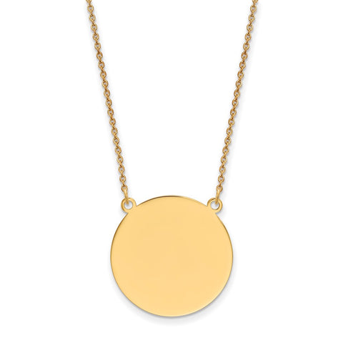 14k Plain .027 Gauge Circular Engravable Disc 18in Necklace-WBC-XM626/27-18