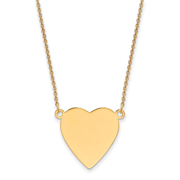 14k Plain .018 Gauge Heart Engravable Disc 18in Necklace-WBC-XM628/18-18