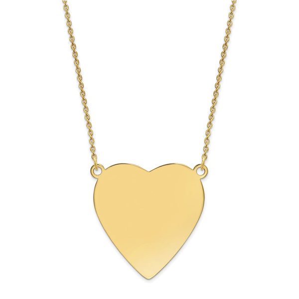 14k Plain .018 Gauge Heart Engravable Disc 18in Necklace-WBC-XM629/18-18