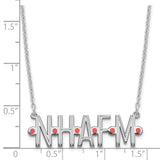 Sterling Silver/Rhodium-plated Etched 5 Initial Epoxy Necklace-WBC-XNA1132SS