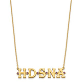 Sterling Silver/Gold-plated 5 Initials with Epoxy Necklace-WBC-XNA1158GP