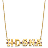 Sterling Silver/Gold-plated 5 Initials with Epoxy Necklace-WBC-XNA1158GP