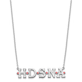 Sterling Silver/Rhodium-plated 5 Initials with Epoxy Necklace-WBC-XNA1158SS