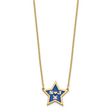 Sterling Silver/Gold-plated 2 Initial Epoxied Star with Diamond Necklace-WBC-XNA1162GP