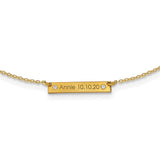 Sterling Silver/Gold-plated Brushed 1 Station with Diamond Necklace-WBC-XNA1177/1GP