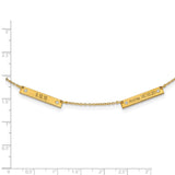 Sterling Silver/Gold-plated Brushed 2 Station with Diamond Necklace-WBC-XNA1177/2GP