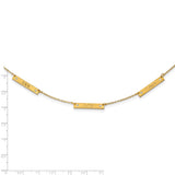Sterling Silver/Gold-plated Brushed 3 Station with Diamond Necklace-WBC-XNA1177/3GP