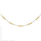 Sterling Silver/Gold-plated Brushed 5 Station with Diamond Necklace-WBC-XNA1177/5GP