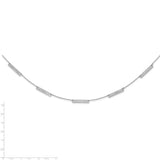 Sterling Silver/Rhodium-plated Brushed 5 Station with Diamond Necklace-WBC-XNA1177/5SS
