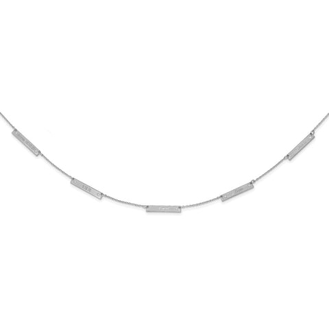 Sterling Silver/Rhodium-plated Brushed 5 Station with Diamond Necklace-WBC-XNA1177/5SS