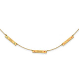 Sterling Silver/Gold-plated Brushed 3 Station with Epoxy Necklace-WBC-XNA1178/3GP