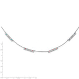 Sterling Silver/Rhodium-plated Brushed 4 Station with Epoxy Necklace-WBC-XNA1178/4SS