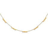 Sterling Silver/Gold-plated Brushed 5 Station with Epoxy Necklace-WBC-XNA1178/5GP