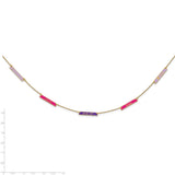 Sterling Silver/Gold-plated Brushed Epoxied 5 Station Necklace-WBC-XNA1179/5GP