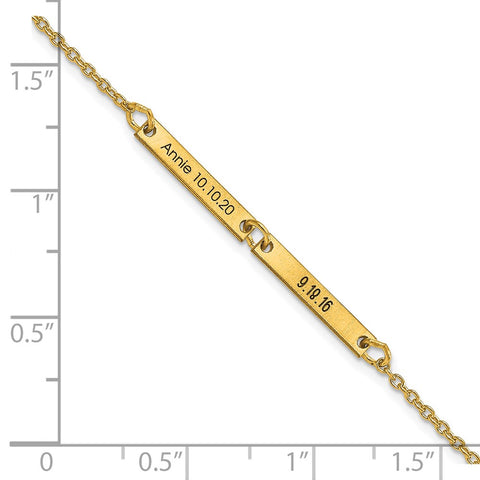10KY Brushed 2 Station Bracelet-WBC-10XNA1180/2Y