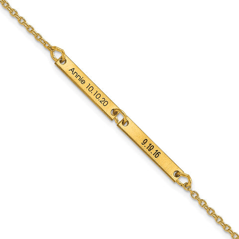 10KY Brushed 2 Station Bracelet-WBC-10XNA1180/2Y