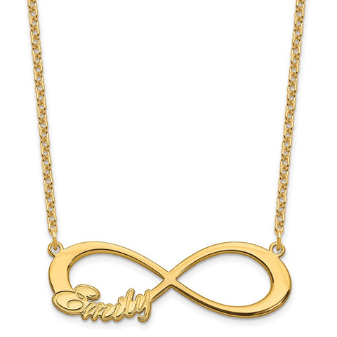 Sterling Silver/Gold-plated 1 Name Infinity Necklace-WBC-XNA1190GP