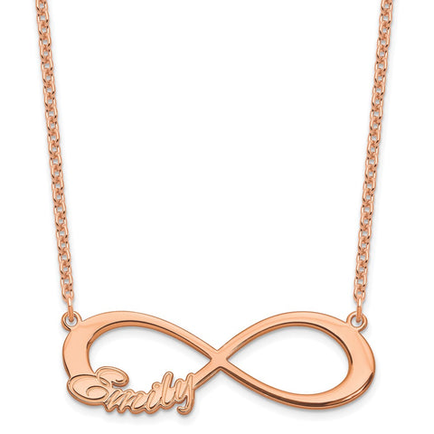 Sterling Silver/Rose-plated 1 Name Infinity Necklace-WBC-XNA1190RP