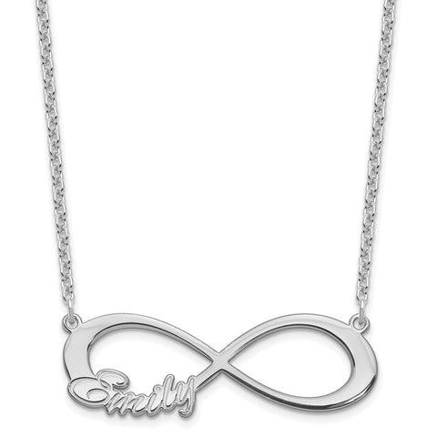 Sterling Silver/Rhodium-plated 1 Name Infinity Necklace-WBC-XNA1190SS