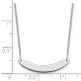 14K White Gold Small Polished Curved Blank Bar Necklace-WBC-XNA1201W