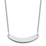 14K White Gold Small Polished Curved Blank Bar Necklace-WBC-XNA1201W