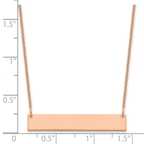 14K Rose Gold Medium Polished Blank Bar Necklace-WBC-XNA1202R