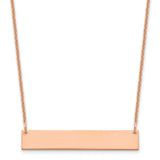 14K Rose Gold Medium Polished Blank Bar Necklace-WBC-XNA1202R