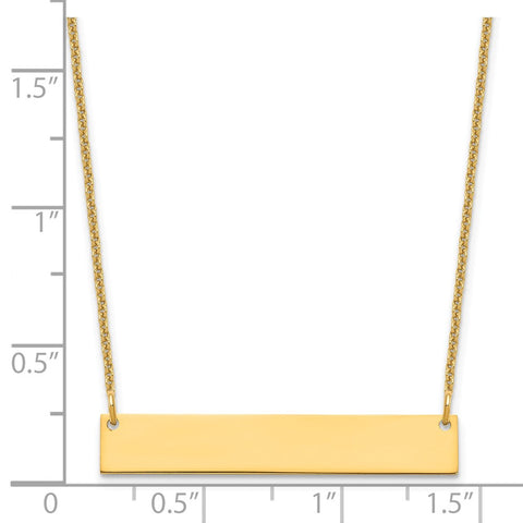 14K Medium Polished Blank Bar Necklace-WBC-XNA1202Y