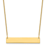 14K Medium Polished Blank Bar Necklace-WBC-XNA1202Y