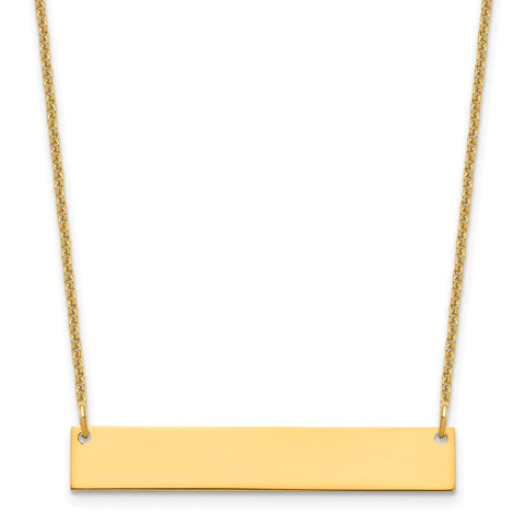 14K Medium Polished Blank Bar Necklace-WBC-XNA1202Y